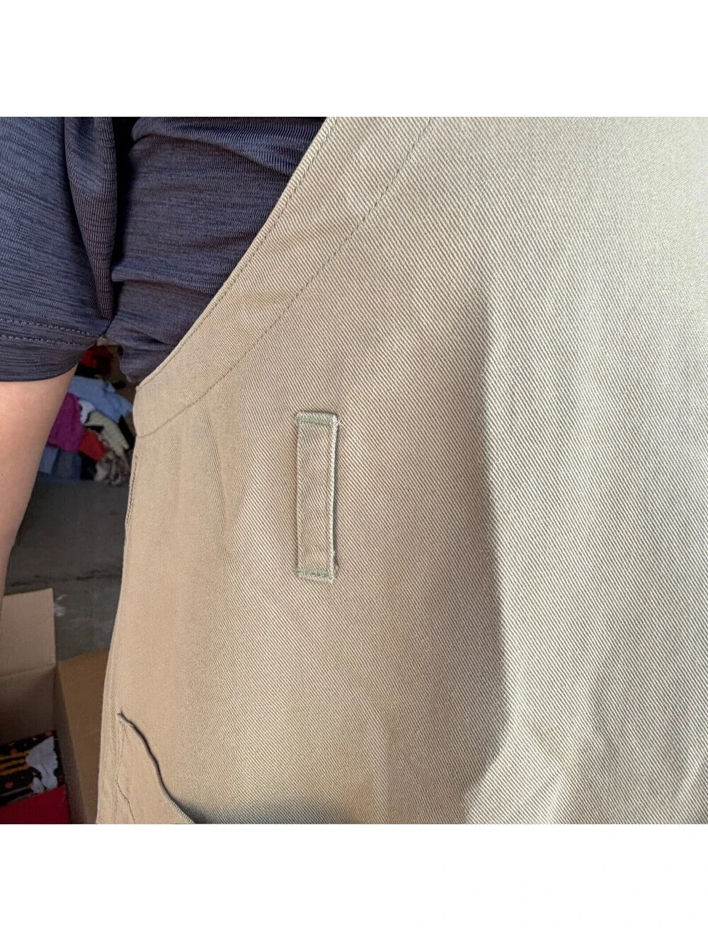 D.three Tencel Cross-Back Apron‎ Tan Bio-Wash Finish Storage Location B-14
